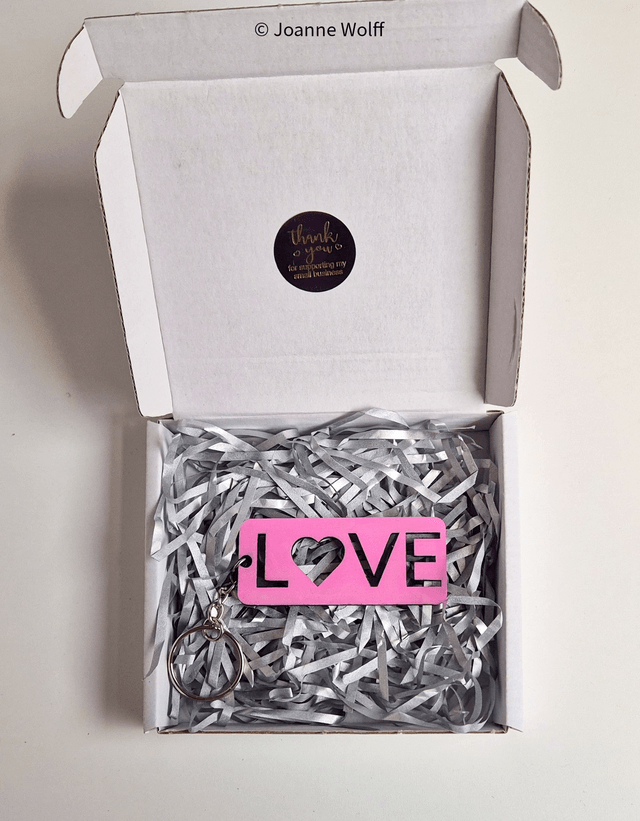 Rectangle Wooden Love Keyring