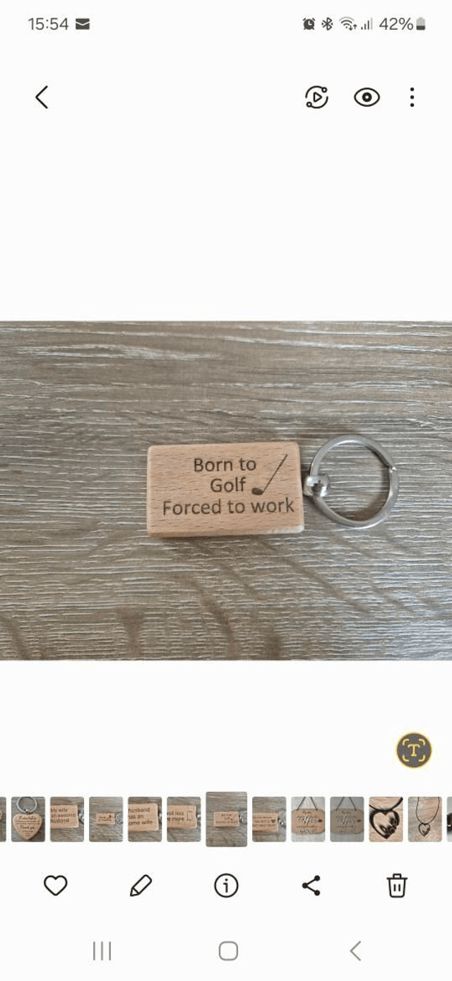 Born to Golf, Forced to Work Keyring 