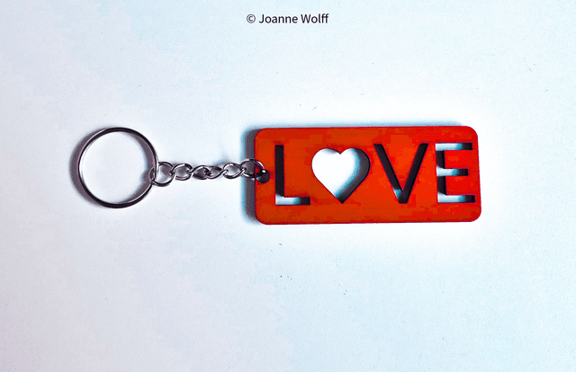 Rectangle Wooden Love Keyring