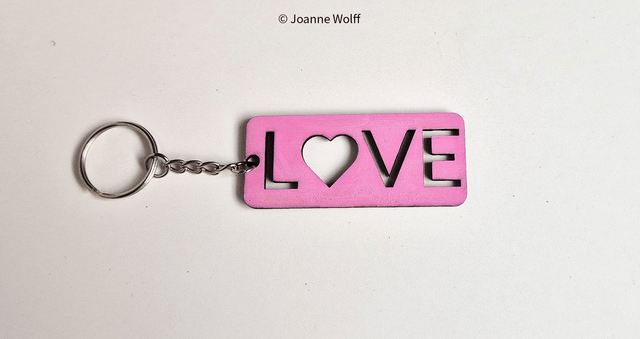 Rectangle Wooden Love Keyring