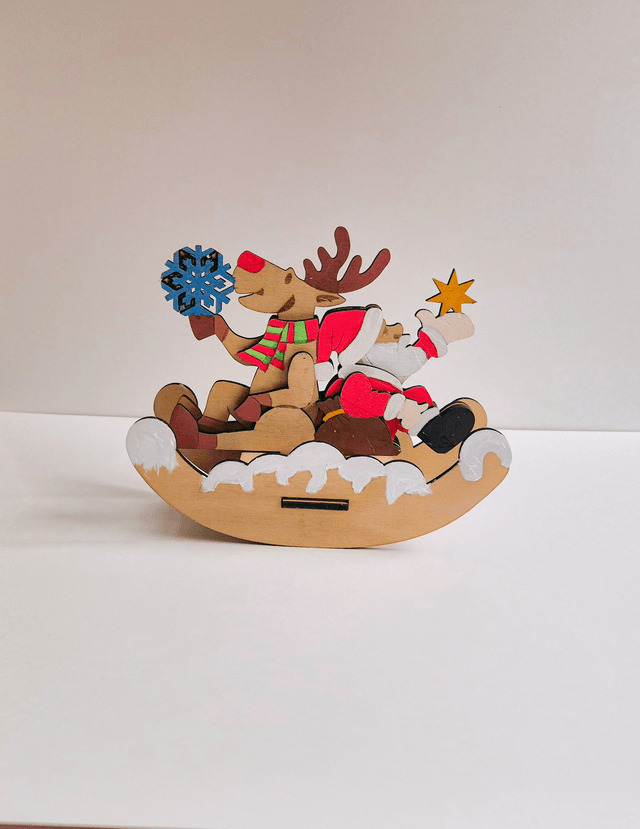 Santa and Rudolf on Rocking Sleigh