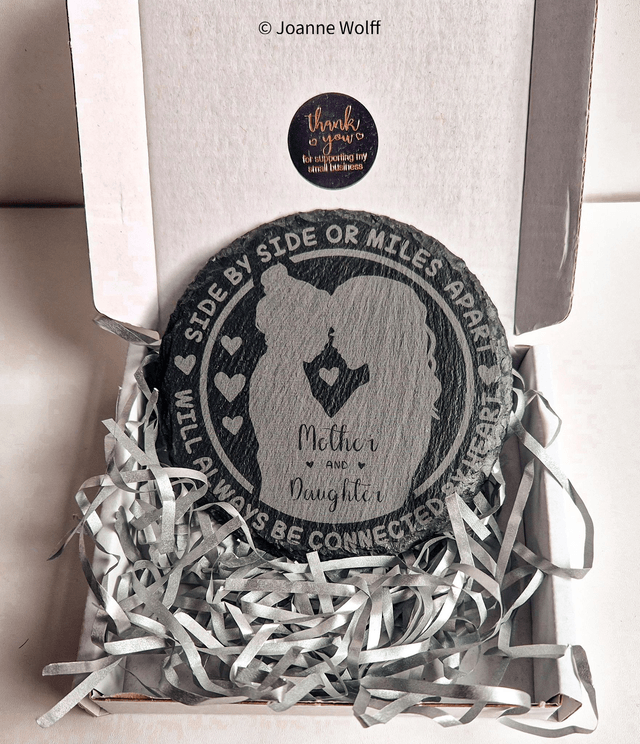 Slate Coaster - Mother & Daughter