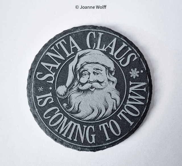 Santa Claus Slate Coaster Set