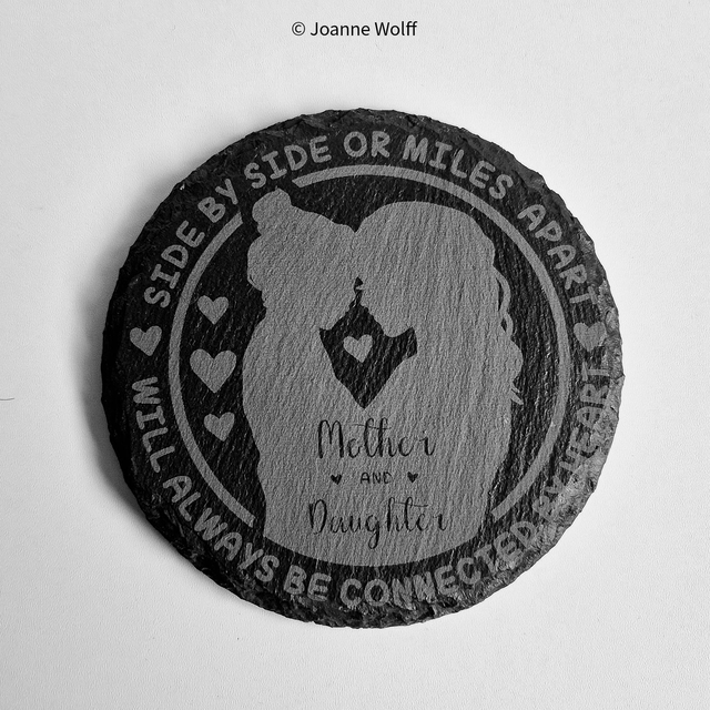 Slate Coaster - Mother & Daughter