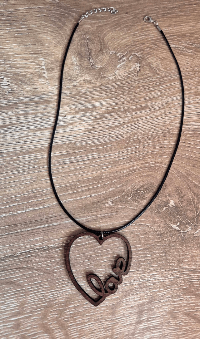 Heart/ Love Wooden Necklace