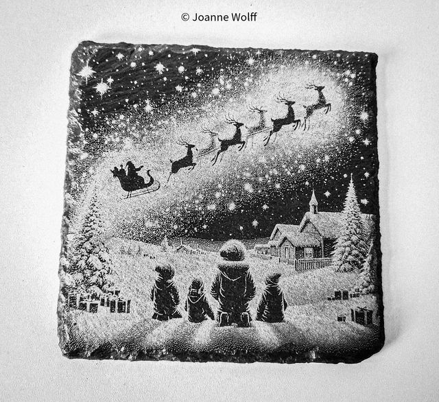 Sleigh in Night Sky Coaster Set