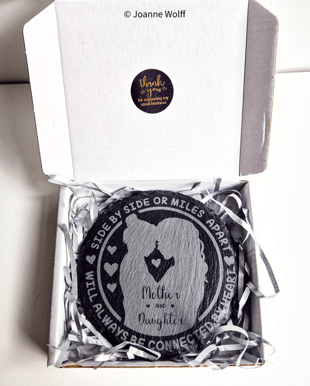 Slate Coaster - Mother & Daughter